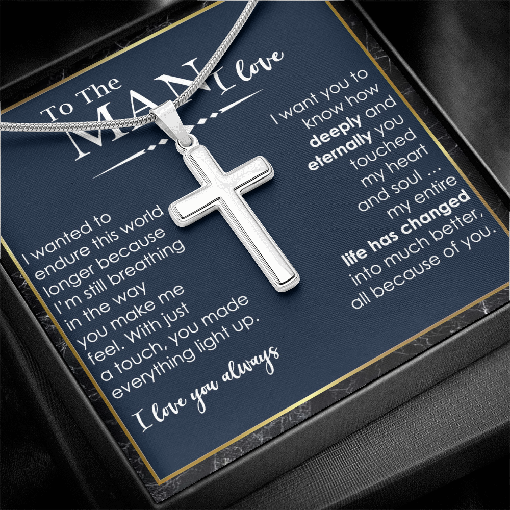 Personalized Cross Necklace Gift For Him