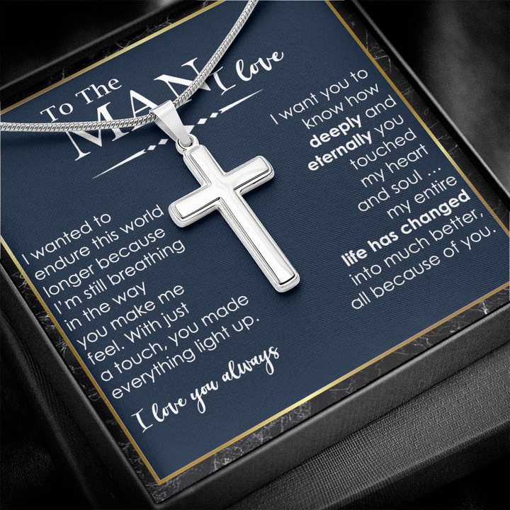 Cross Necklace Gift for the Man I Love