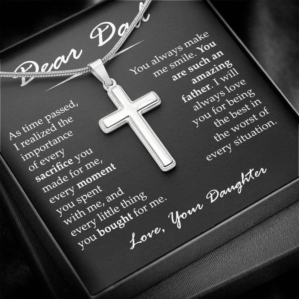 Cross Necklace Gift for Amazing Dad