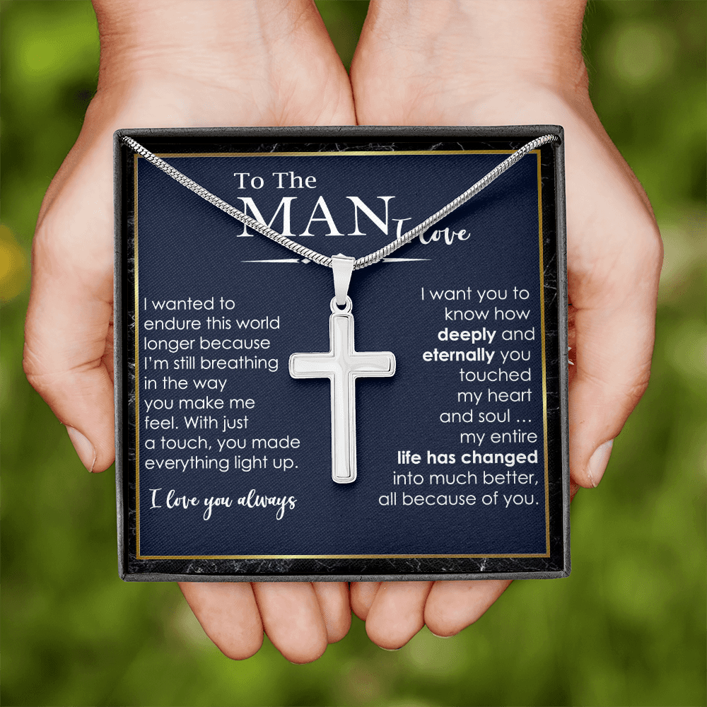 Personalized Cross Necklace Gift For Him