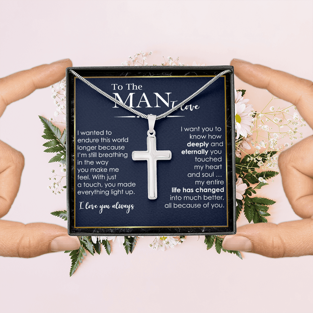 Personalized Cross Necklace Gift For Him