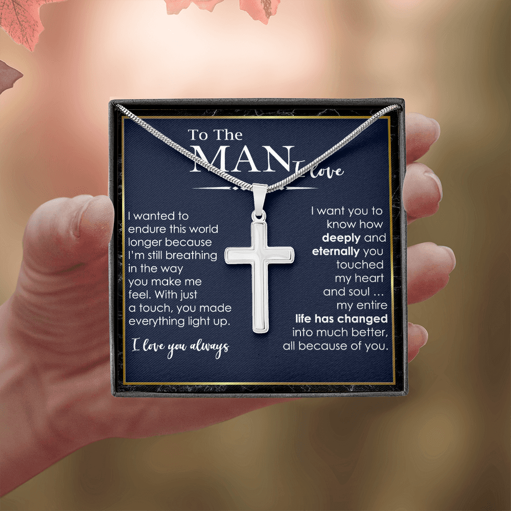 Personalized Cross Necklace Gift For Him