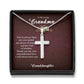To My Grandma -Silver Cross Necklace, Gift for Grandmother