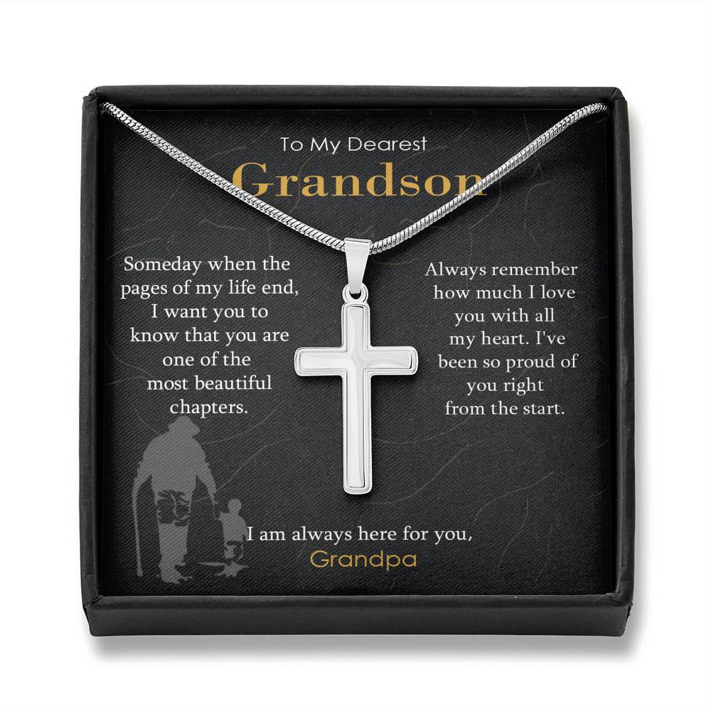 Cross Necklace Gift from Grandpa to Grandson