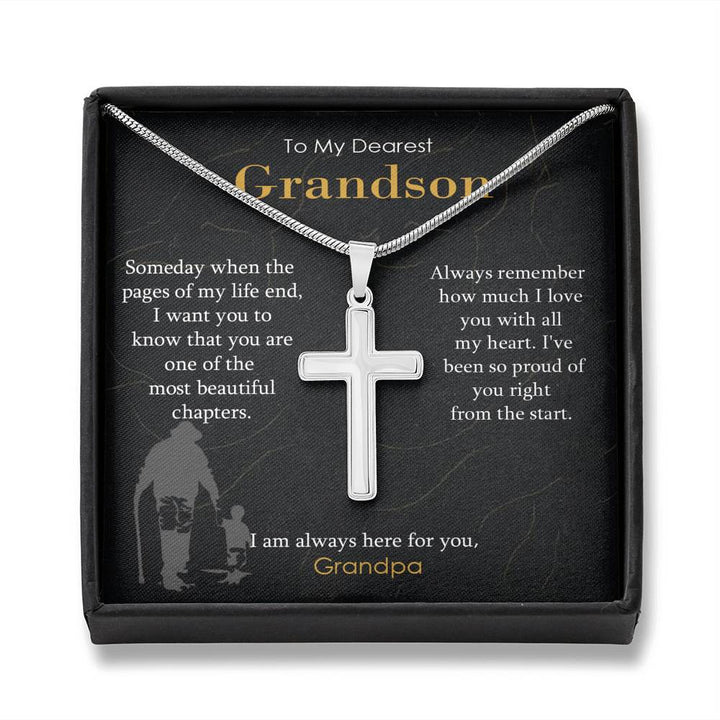 Cross Necklace Gift from Grandpa to Grandson