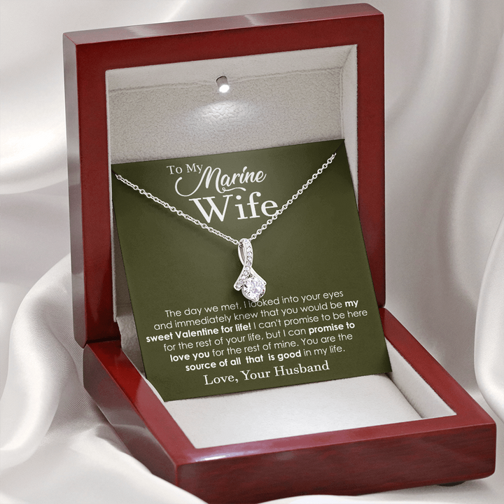 Forever Valentine Necklace for Marine Wife
