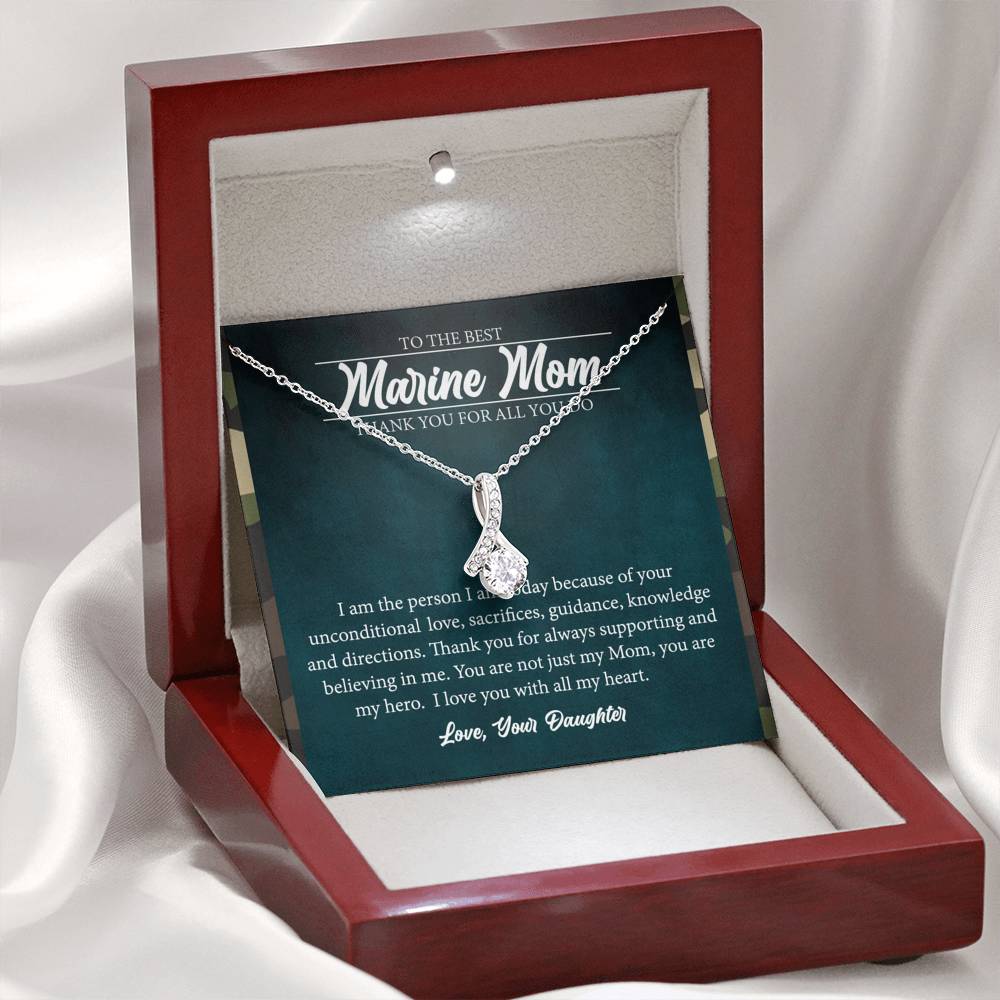 Marine Mom Necklace Gift from Daughter