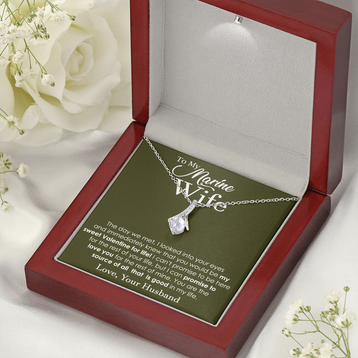 Forever Valentine Necklace for Marine Wife