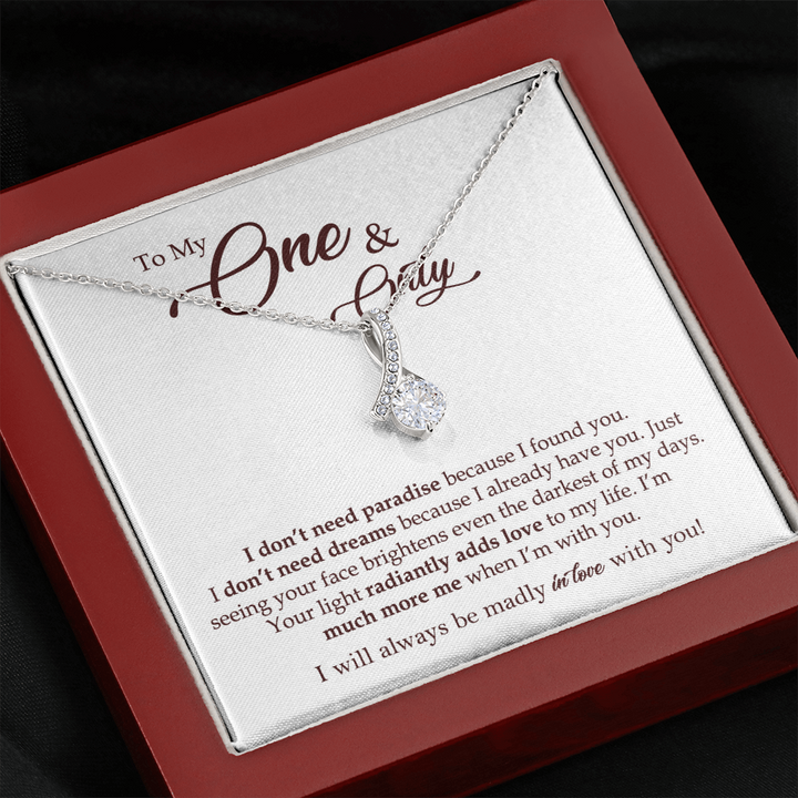 To My One & Only Necklace Gift