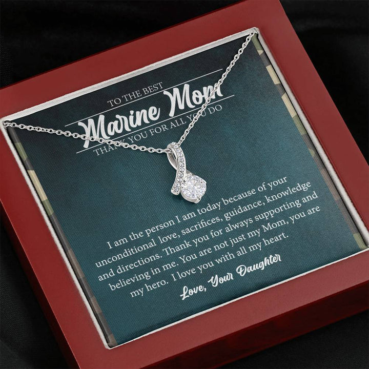 Marine Mom Necklace Gift from Daughter