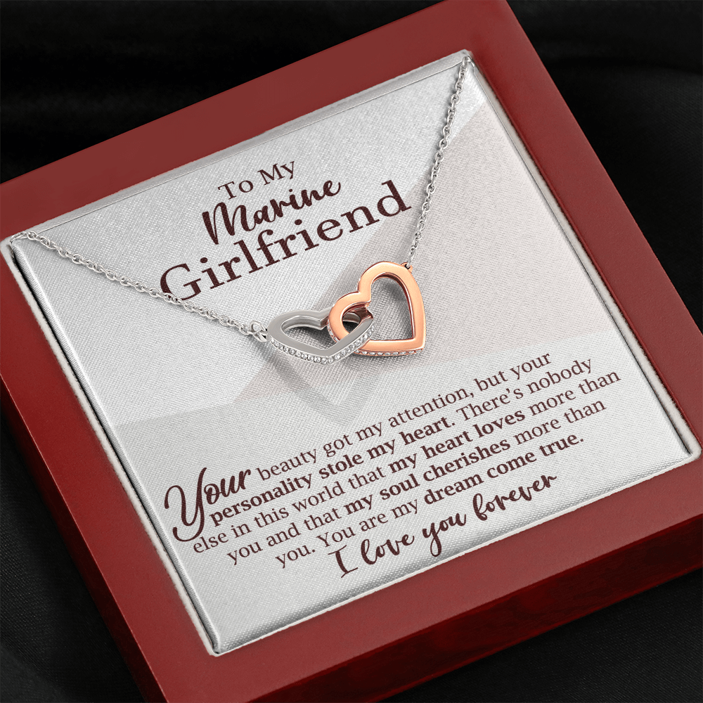 Marine Girlfriend Interlocking Hearts Necklace Gift
