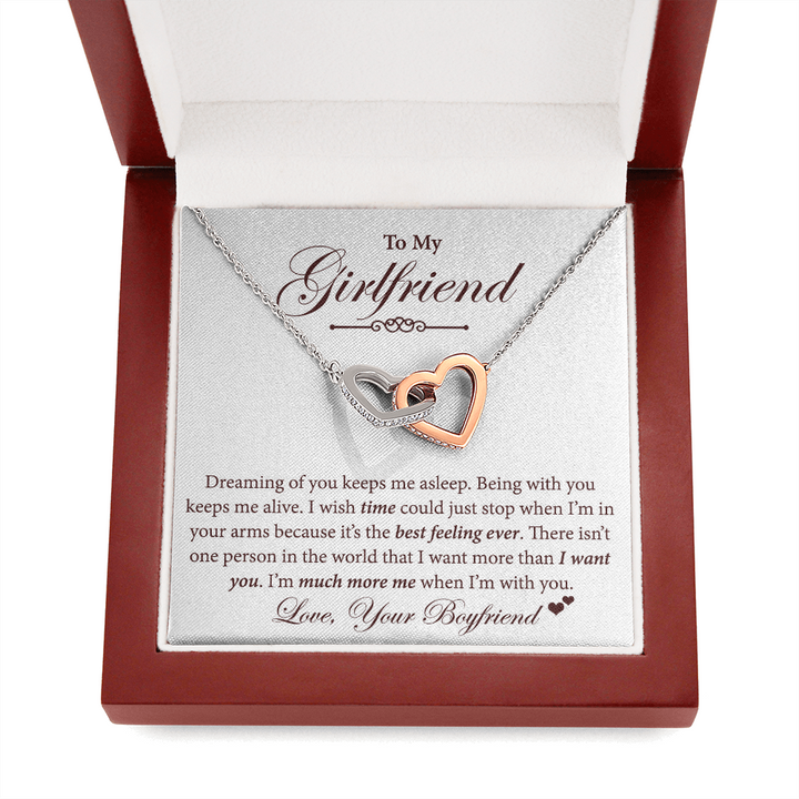 Interlocking Hearts Necklace for Girlfriend