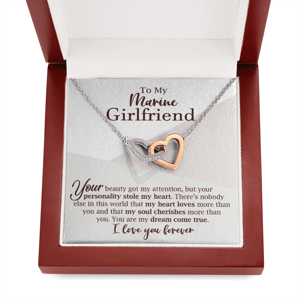 Marine Girlfriend Interlocking Hearts Necklace Gift