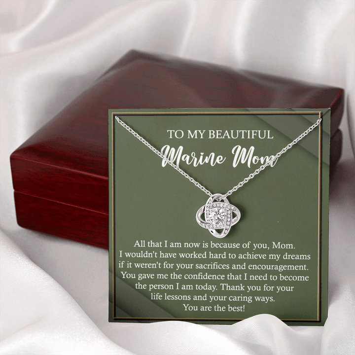 Love Knot Necklace Gift for Marine Mom