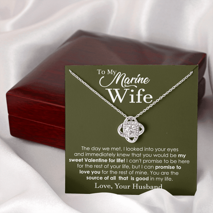 Love Knot Necklace for Marine Wife