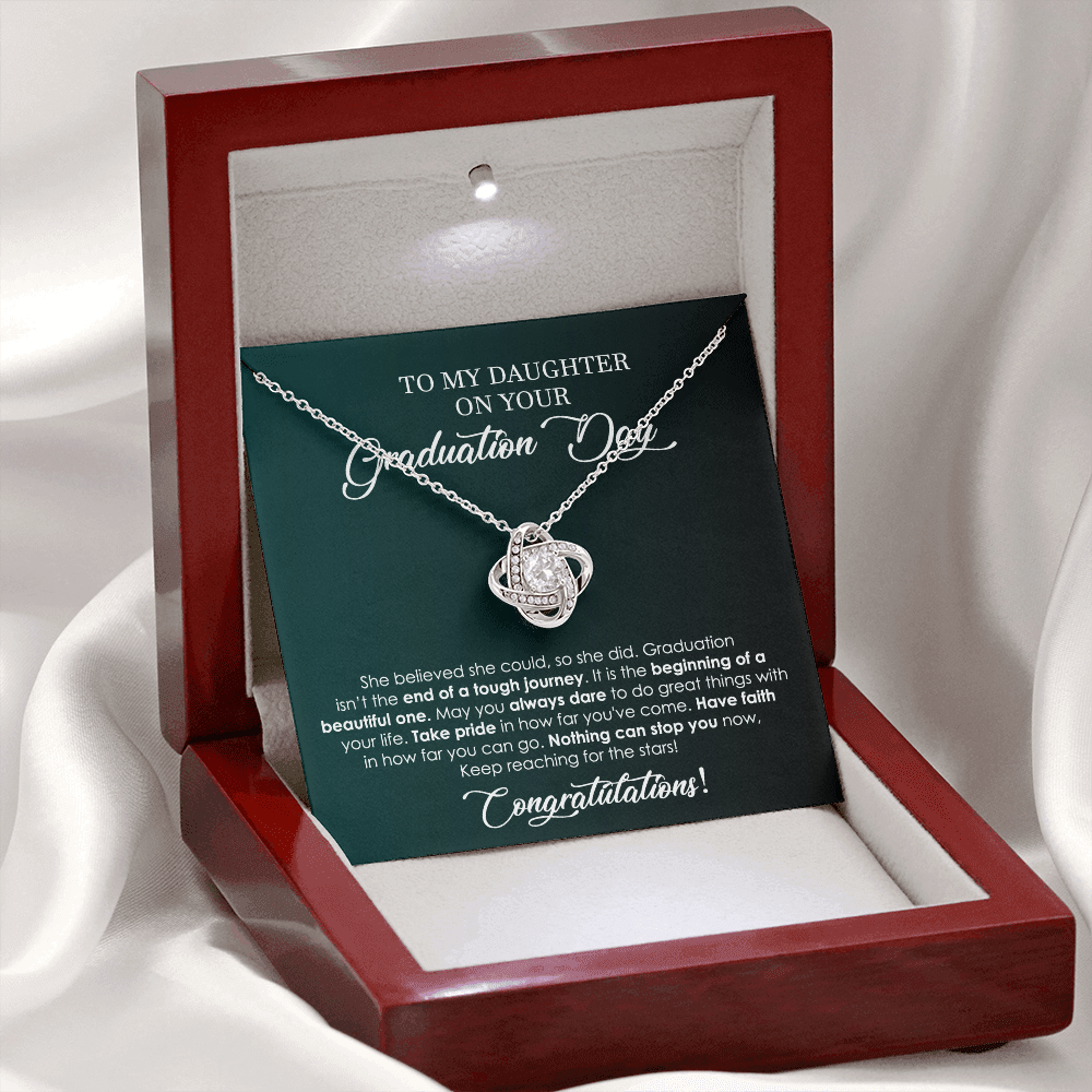 Graduation Love Knot Necklace for Daughter