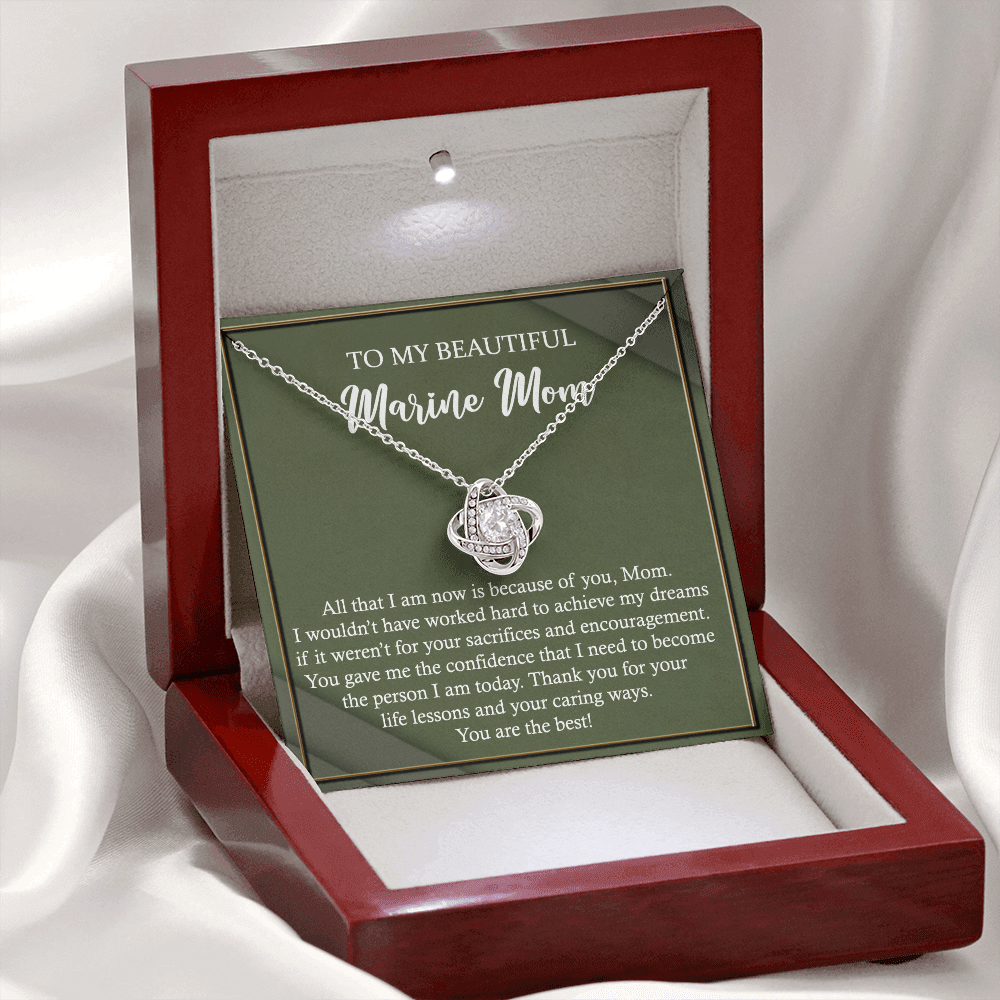 Love Knot Necklace Gift for Marine Mom