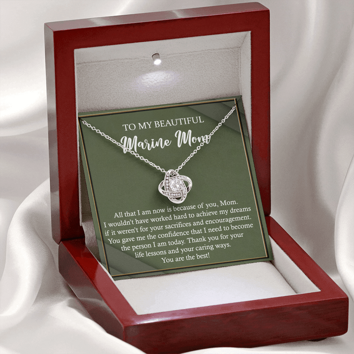 Love Knot Necklace Gift for Marine Mom