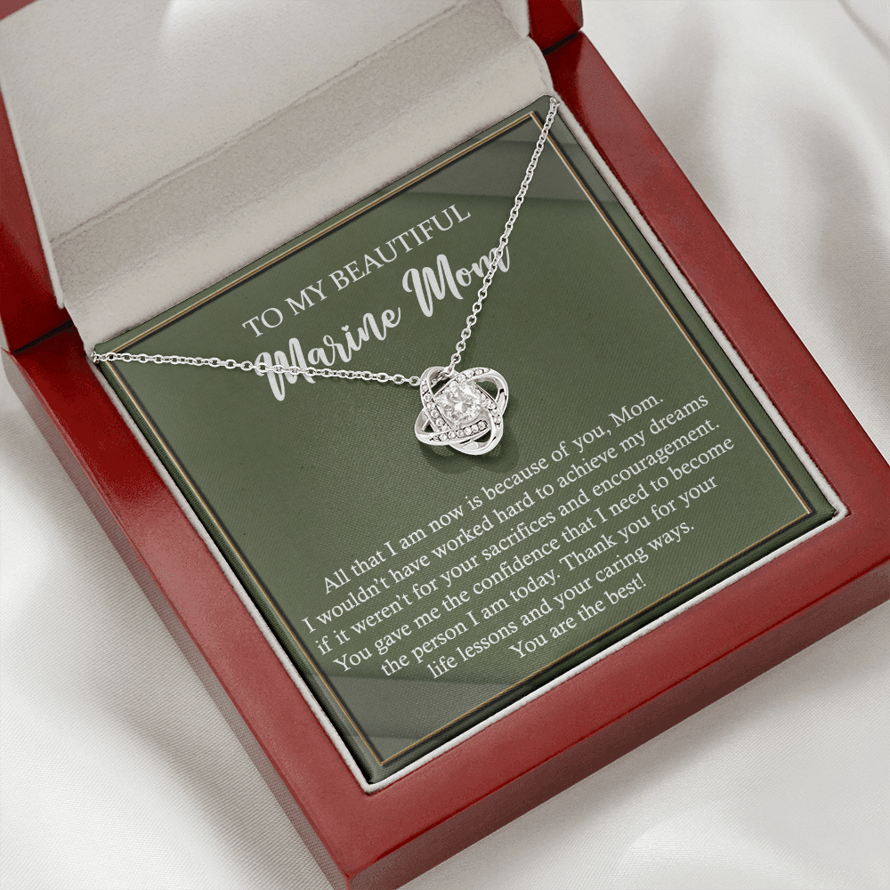 Love Knot Necklace Gift for Marine Mom