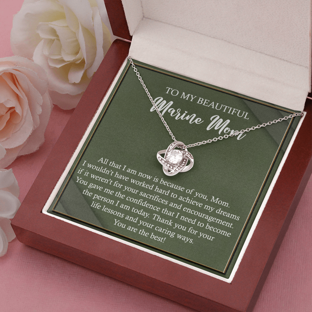 Love Knot Necklace Gift for Marine Mom