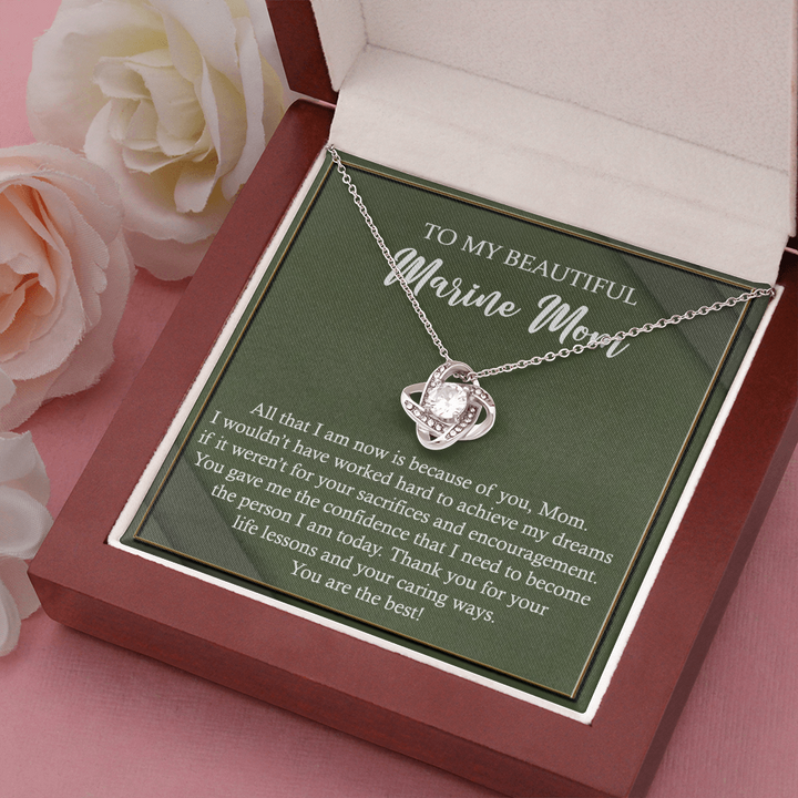 Love Knot Necklace Gift for Marine Mom