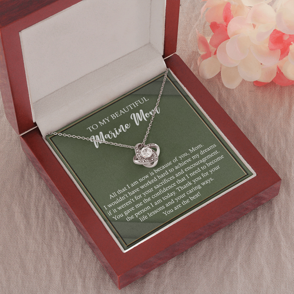 Love Knot Necklace Gift for Marine Mom