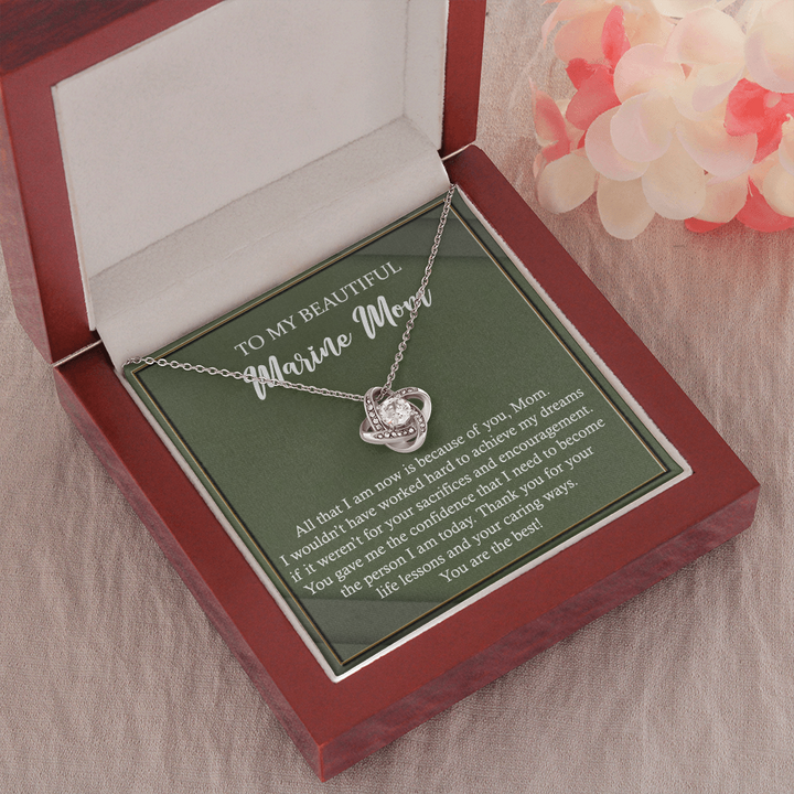 Love Knot Necklace Gift for Marine Mom