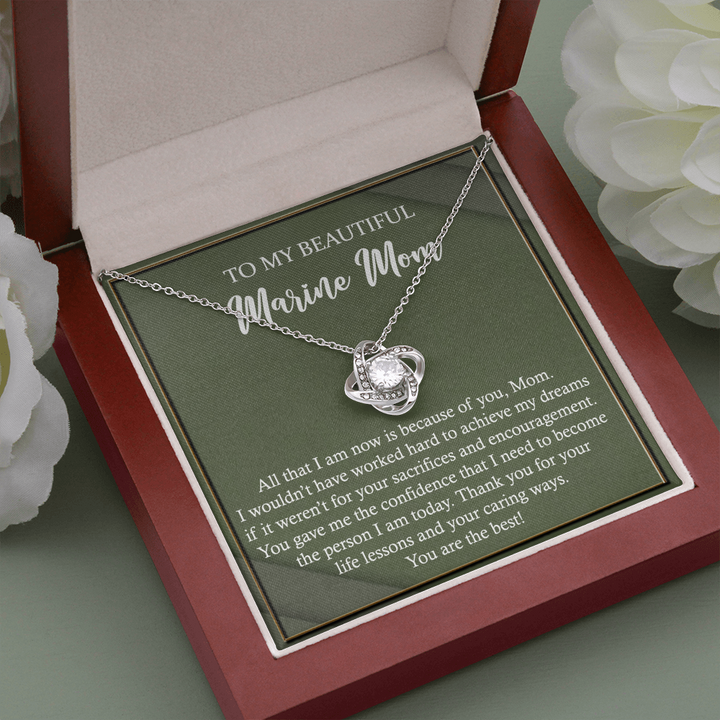Love Knot Necklace Gift for Marine Mom