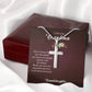 To My Grandma -Silver Cross Necklace, Gift for Grandmother