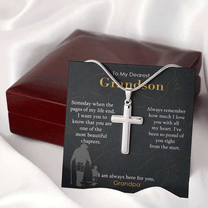 Cross Necklace Gift from Grandpa to Grandson