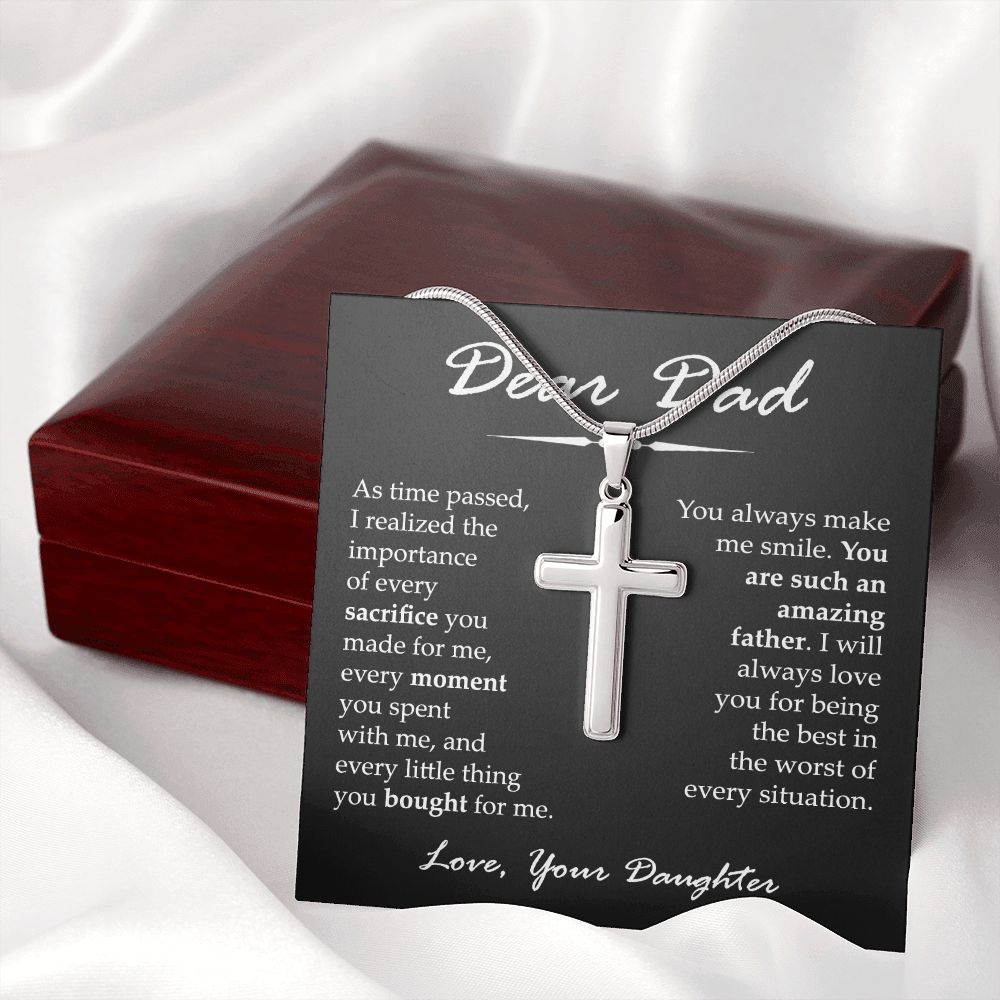 Cross Necklace Gift for Amazing Dad