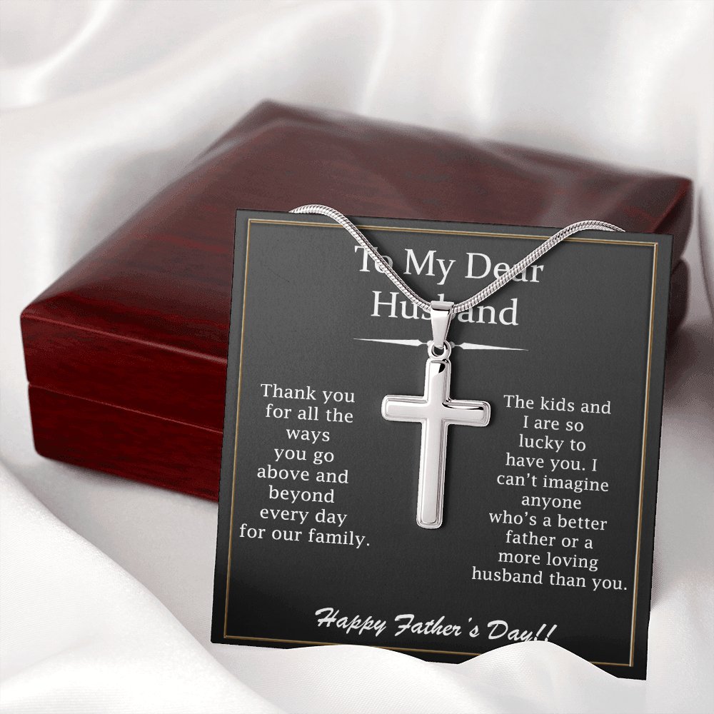 Custom Cross Necklace for Husband – Father's Day Gift