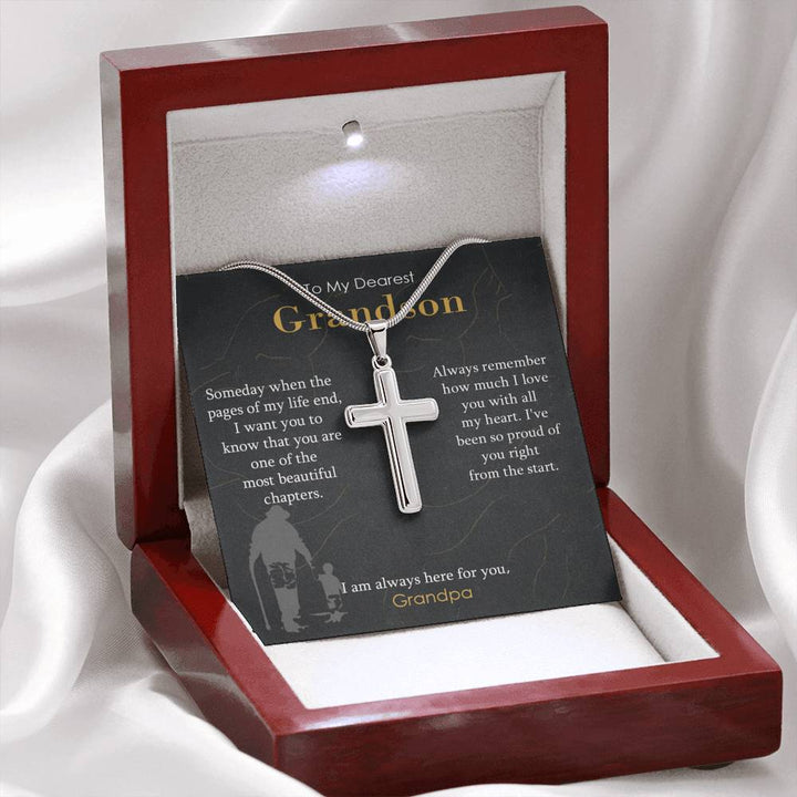 Cross Necklace Gift from Grandpa to Grandson