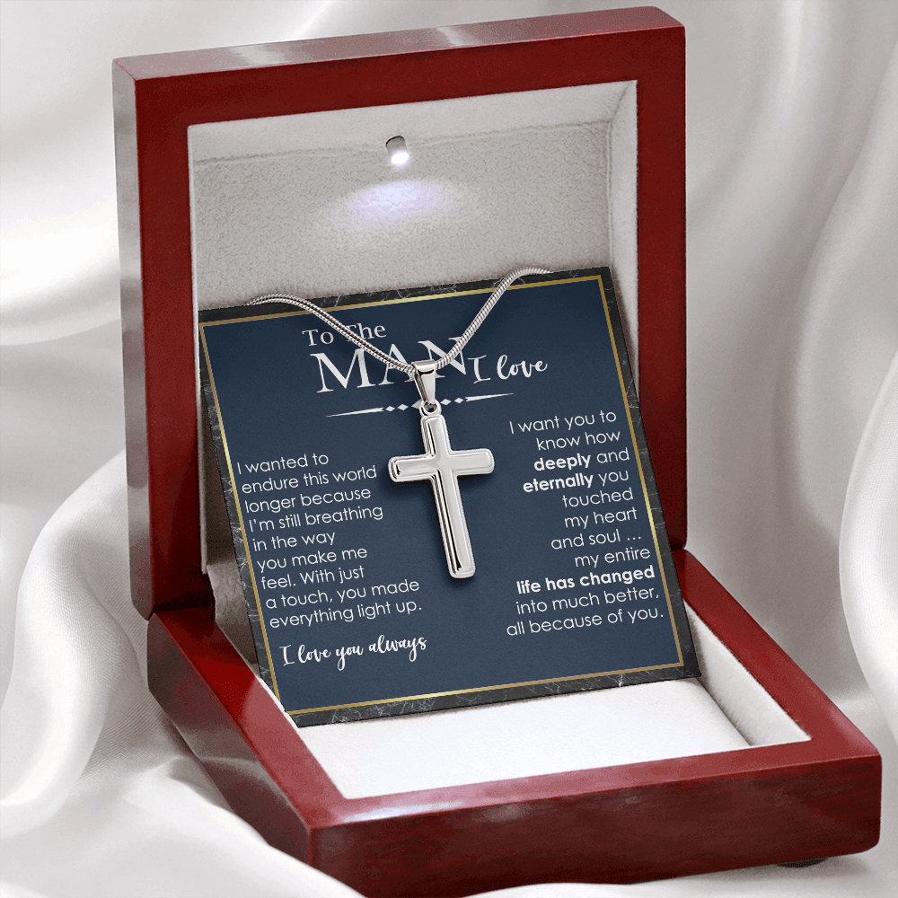 Personalized Cross Necklace Gift For Him