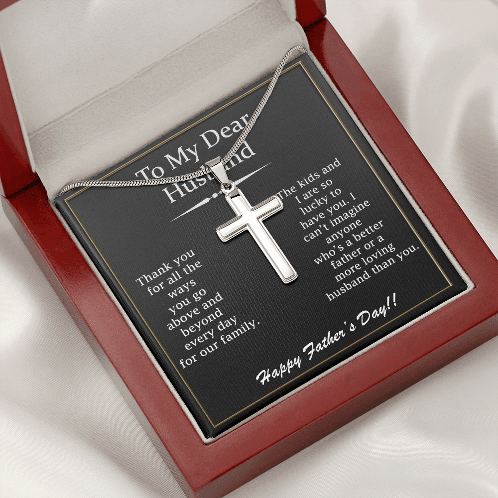 Custom Cross Necklace for Husband – Father's Day Gift