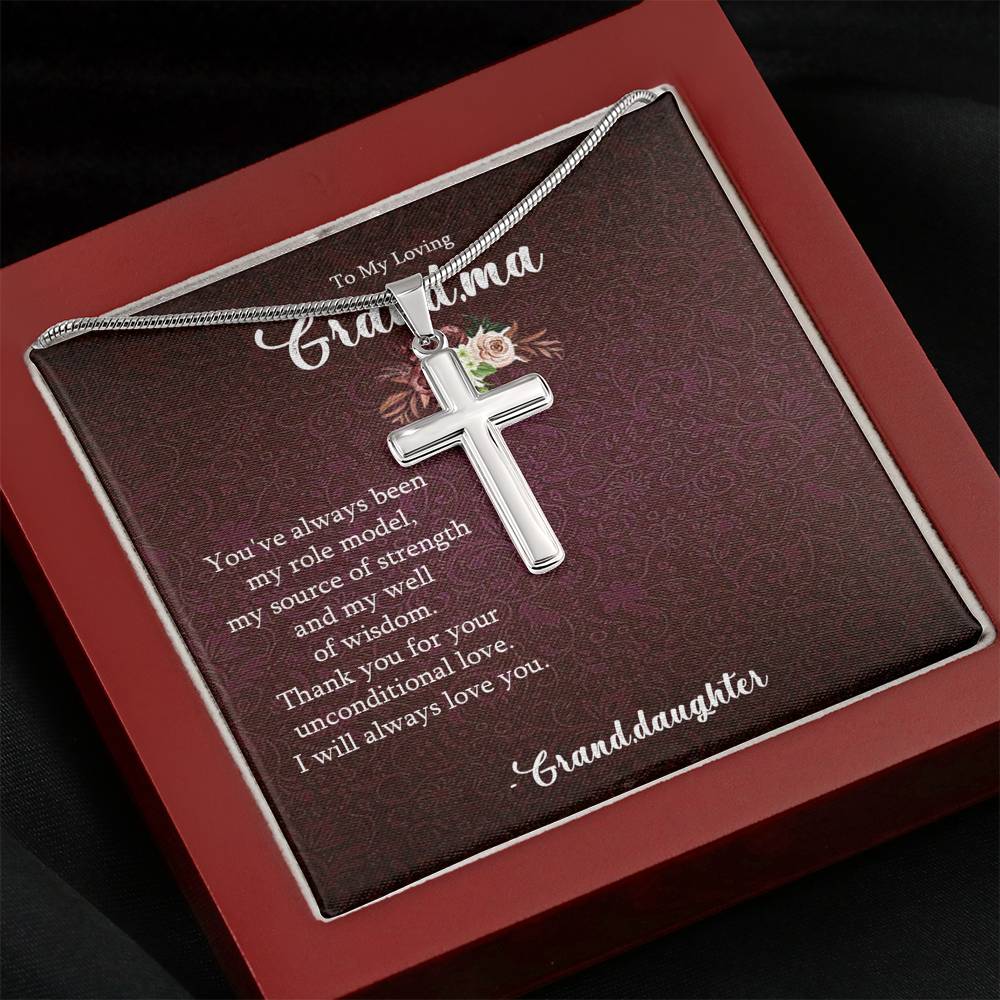 custom silver cross necklace