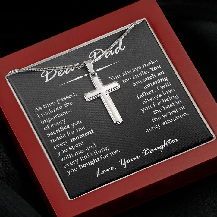Cross Necklace Gift for Amazing Dad