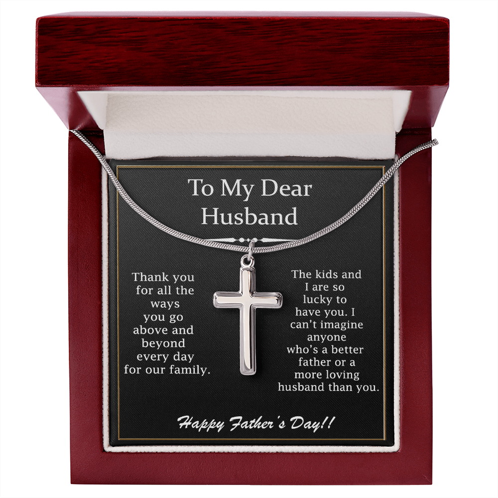 Custom Cross Necklace for Husband – Father's Day Gift