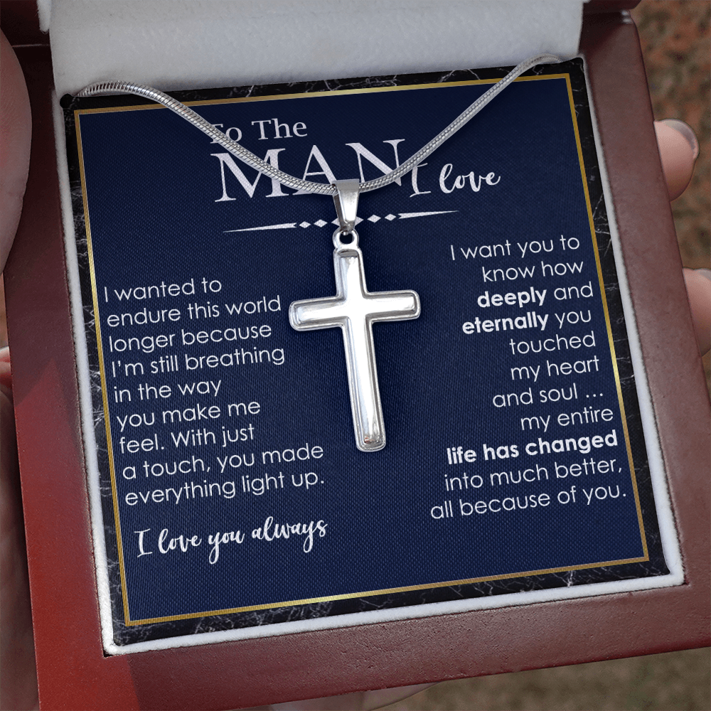 Personalized Cross Necklace Gift For Him