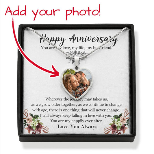 Custom Photo Pendant Necklace- Anniversary Gift for Wife, Photo Necklace Gift For Girlfriend