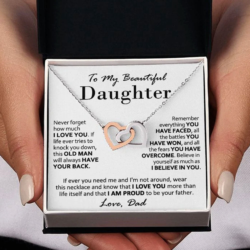To My Daughter Beautiful Inside and Out From Dad Infinity Knot Necklace  Message Card - Walmart.com